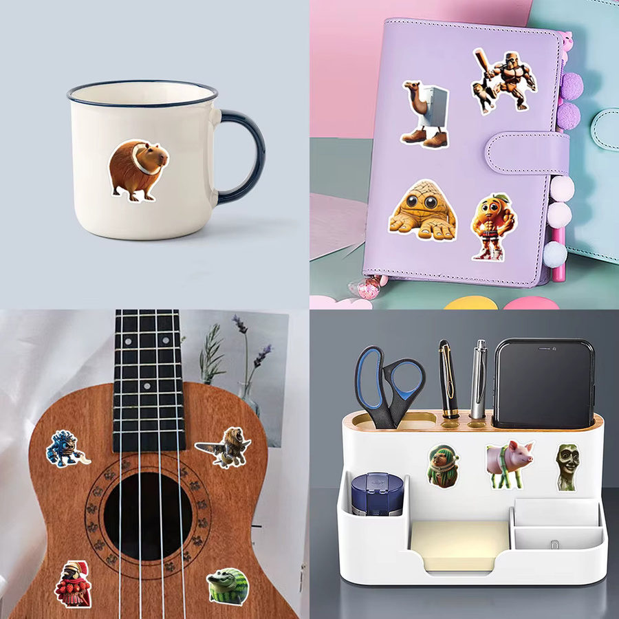 Abstrakte Tieraufkleber im Cartoon-Stil für DIY-Projekte, Mehrfarbig - Bild 2