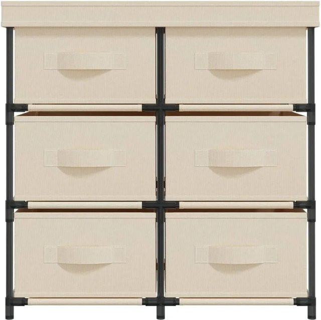 vidaXL Lagerschrank mit 6 Schubladen aus Stahl in Creme, B/T/H: 55 x 29 x 55 cm - Bild 1