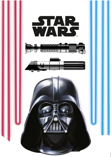 Komar Deko-Sticker Darth Vader and Lightsaber, bunt, B/H: 50 x 70 cm - Bild 1