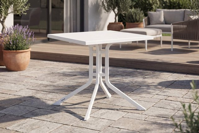 Kettler Klapptisch Boulevard quadratisch in Weiß aus Aluminium und Kunststoff B/T/H: 70 x 70 x 74 cm - Bild 2