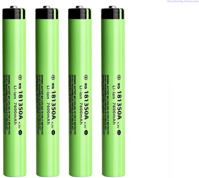 4er-Set ALLCCX Akku 3,7 V 7600 mAh 181350 A in Grün für MingBao DK-SSBT500 - Bild 1