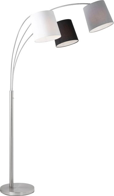 Just Light. LED-Stehleuchte Melvin 3-flammig E27 aus Eisen und Stoff, Höhe: 185 cm - Bild 1