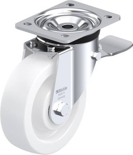 Blickle Lenkrolle LK-SPO 160K-ST mit Feststeller, Farbe: Weiß, Rad-Durchmesser: 160 mm, Tragfähigkeit: 600 kg - Bild 1