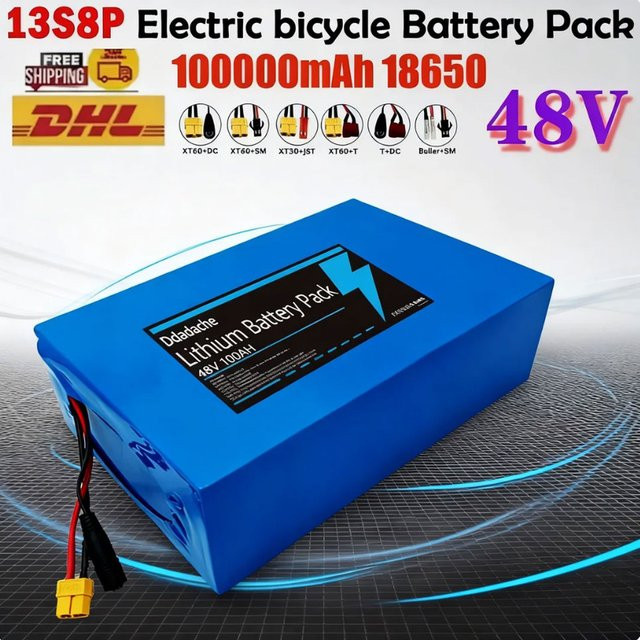13S8P Lithium-Ersatzakku 48V 100Ah 2000W mit integriertem 50A BMS in Blau für Citycoco Scooter - Bild 1