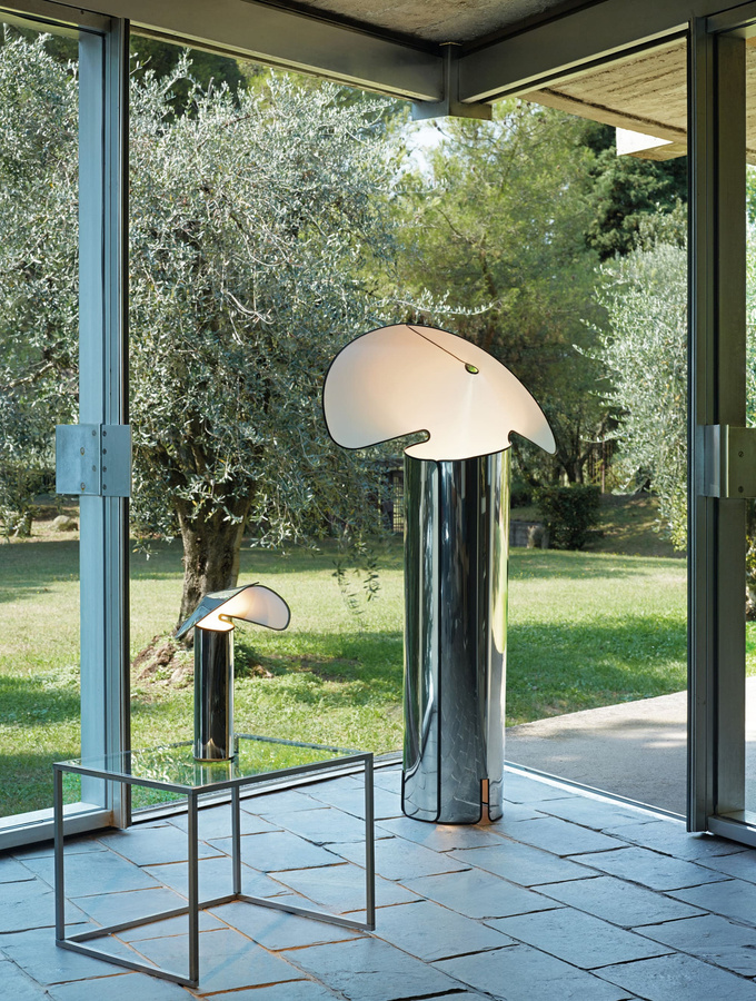 Flos Chiara F Stehleuchte in Silber aus Aluminium mit dimmbarer Halogen-E27-Leuchtmittel - Bild 2