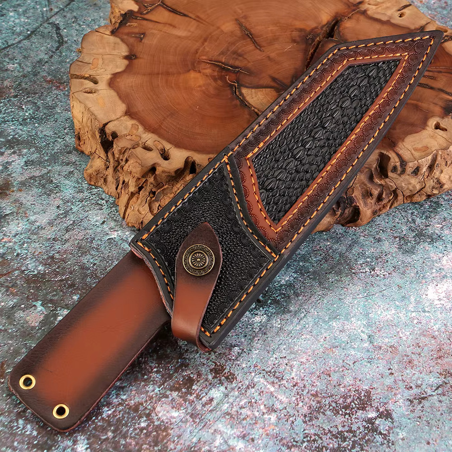 Xituo Premium-Messerscheide aus Leder in Braun, 20,3 cm Küchenmesser-Holster - Bild 4