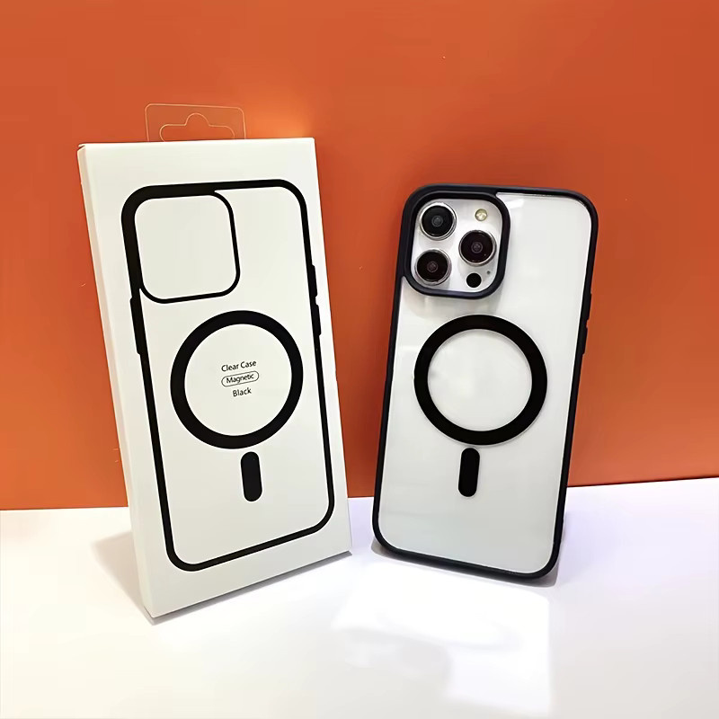 UYUXIO Magnetische Handyhülle für iPhone 16 15 14 13 12 11 Pro Max Plus Mini, Stoßfeste Schutzhülle in Schwarz und Transparent mit starkem Magneten - Bild 3