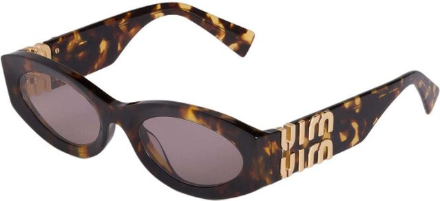 Miu Miu SMU11W Sonnenbrille Oval, Vollrand, Acetat, Unisex, Braun - Bild 1
