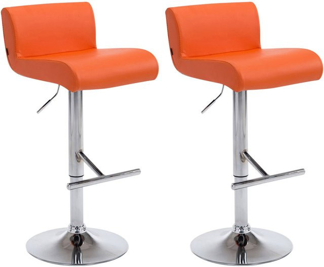 TPFLiving Drehstuhl in Orange mit Kunstleder und Metallgestell - Bild 1