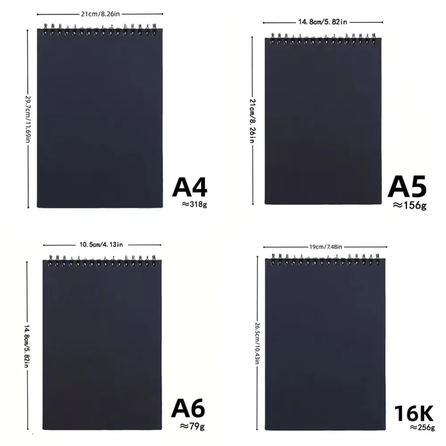 Emenne Skizzenbuch mit 30 Blatt, spiralgebundenes Zeichenpapier für Künstler, säurefrei und umweltfreundlich, Format A6 - Bild 4