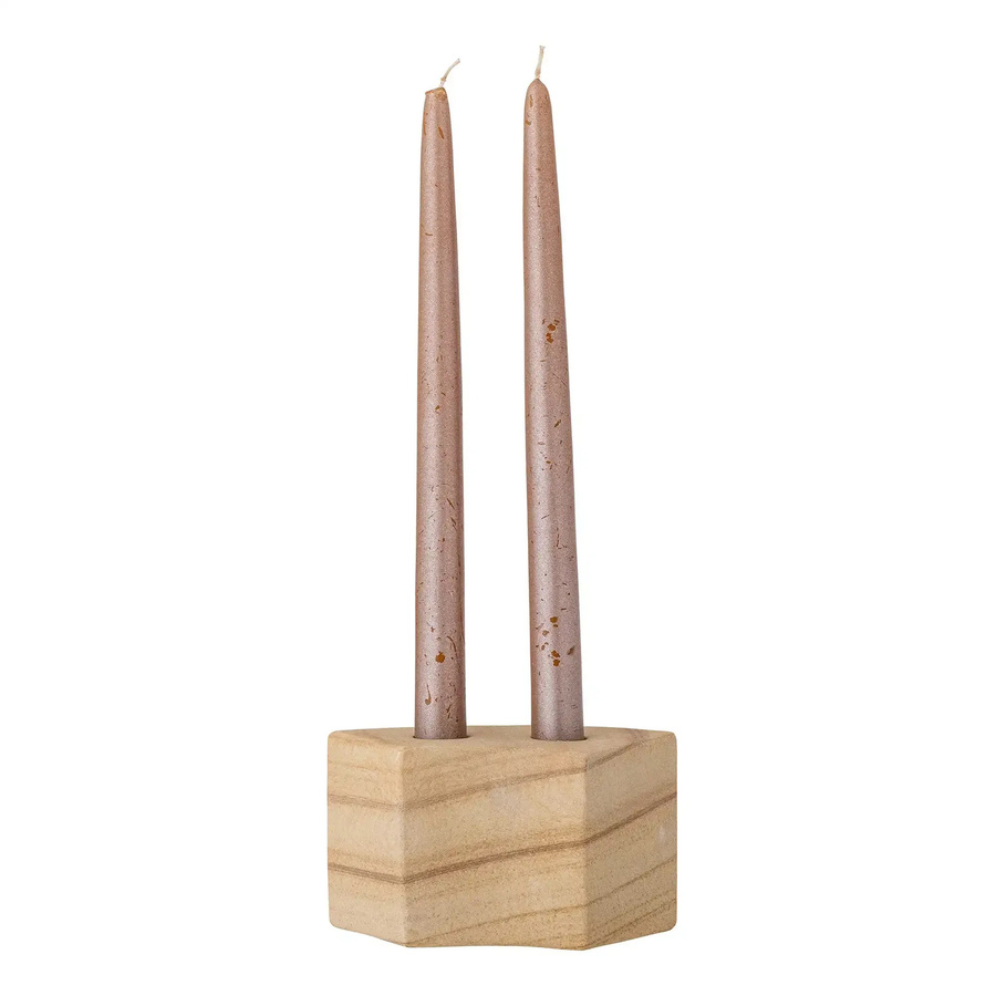 Bloomingville Kerzenhalter Florida aus Sandstein in Beige und Sand im skandinavischen Design - Bild 1