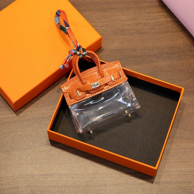 Mini Anhänger Transparent, Orange, Damen, 8.5x3x10cm - Bild 1
