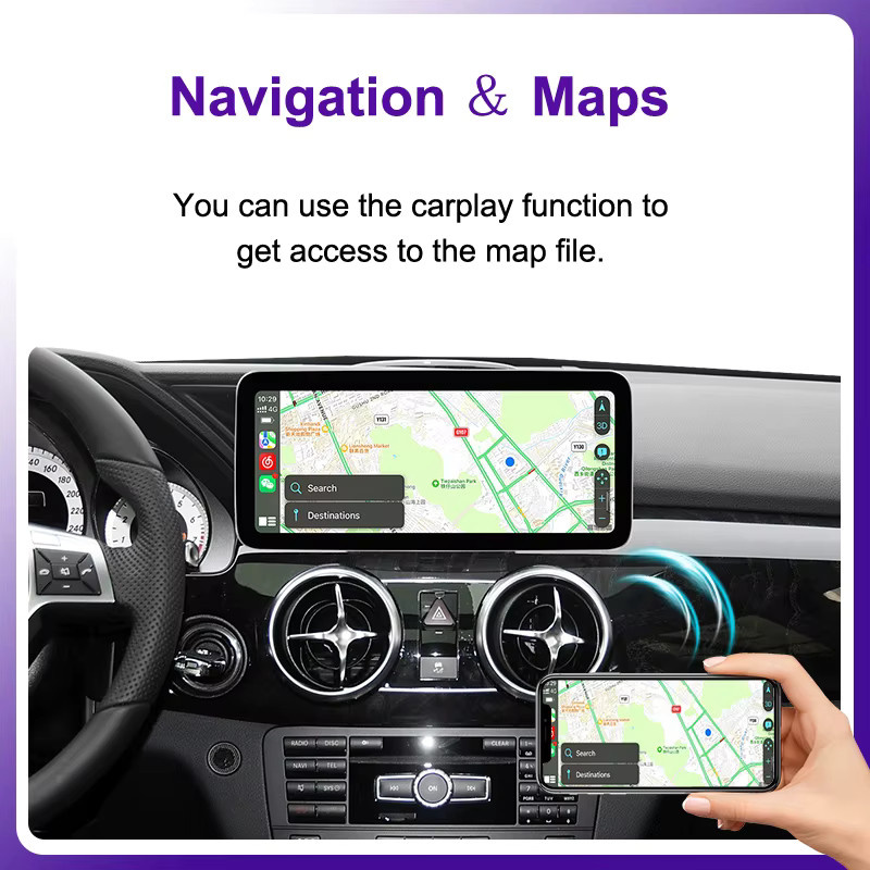 AUTOTOP Wireless CarPlay und Android Auto Bildschirm für Mercedes-Benz GLK Klasse X204 (2008-2015), 10,25 Zoll, Schwarz - Bild 2