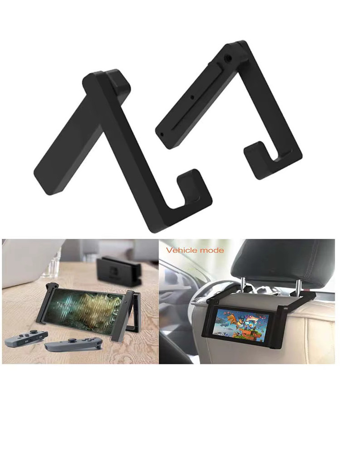 OULLX Auto-Kopfstützenhalterung für Nintendo Switch in Schwarz als Ständer für Reisen und Schreibtisch - Bild 5