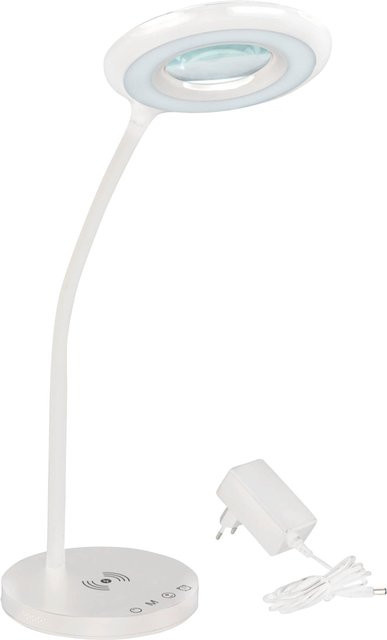 Maximex LED-Tischlampe mit Lupe und Touch-Bedienung in Weiß - Bild 1
