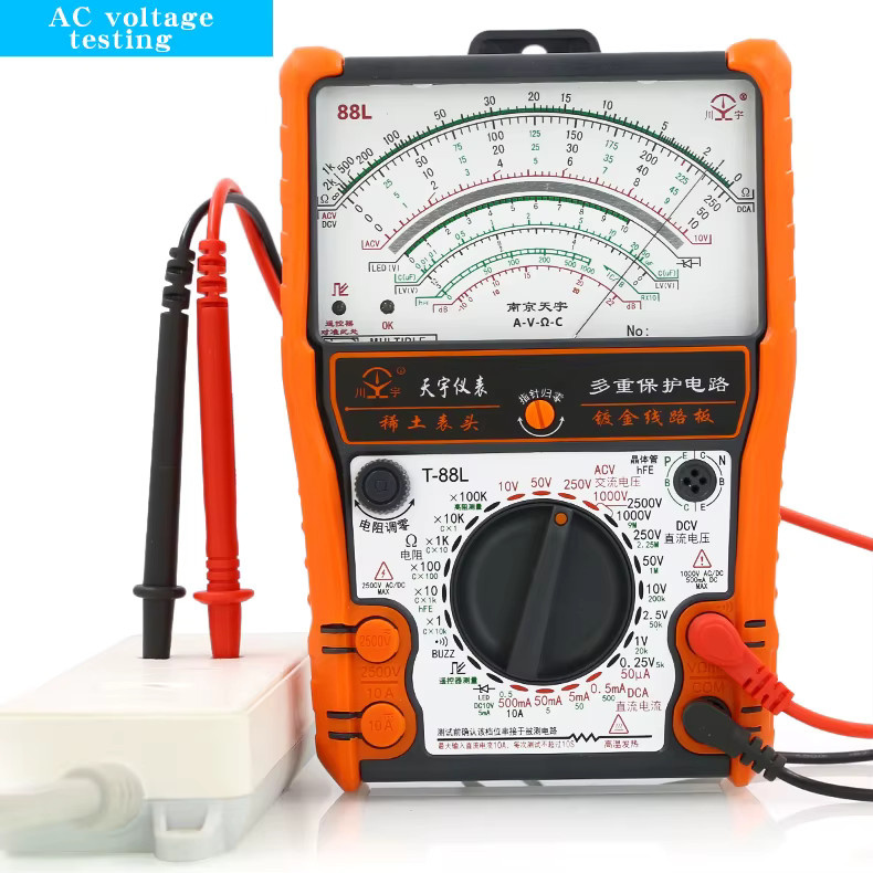 NJTY 88L Mechanisches Multimeter mit externem Magnetzeiger in Orange, Hochpräzises Universalmessgerät mit Anti-Burn-Schutz - Bild 3