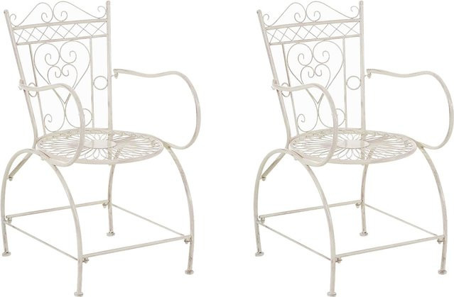 CLP 2er Set Sheela Gartenstühle aus Eisen im Jugendstil mit Armlehnen - Bild 1