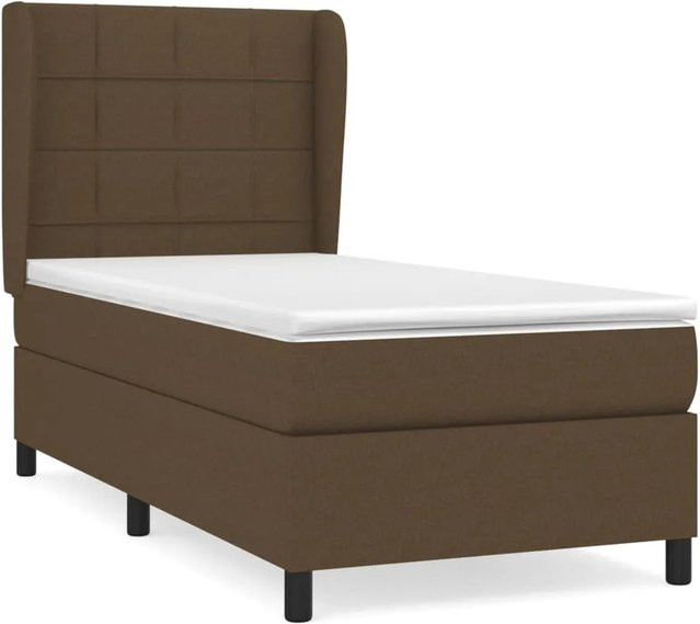 vidaXL Boxspringbett mit Matratze Dunkelbraun B/T/H: 80 x 200 cm - Bild 1
