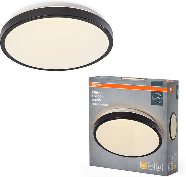 OSRAM ORBIS LONDON LED-Deckenleuchte, schwarz, 16W, 2000lm, Durchmesser: 28 cm - Bild 1