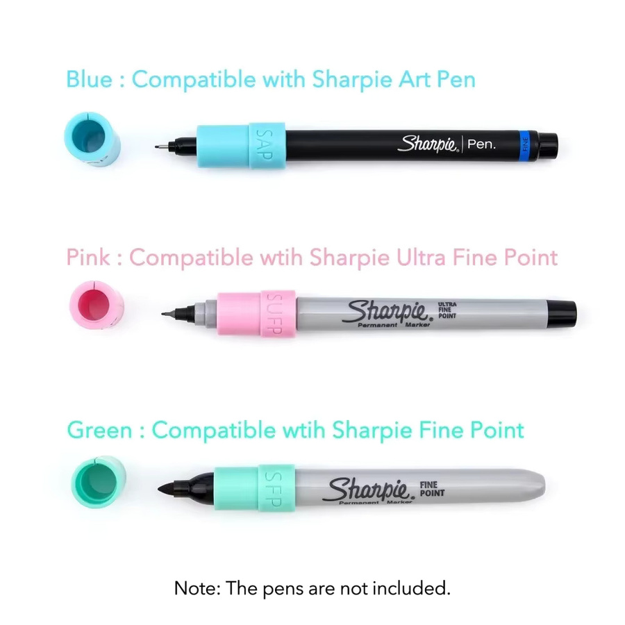 5/9 Stück Stiftadapter Set in Grün für Maker 4/3, Explore 3 und Air 2, kompatibel mit Sharpie Fine Point, Ultra Fine Point und Art Pen aus Kunststoff - Bild 2