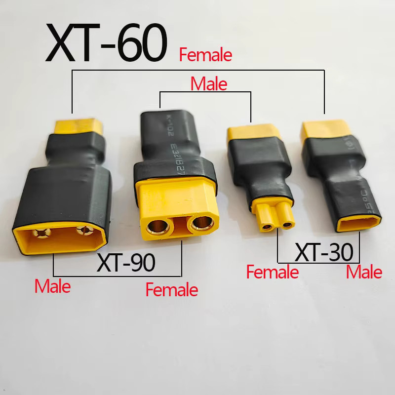JCD XT60 Adapter auf USB-C und DC 5.5x2.5/2.1mm Konverter für Modellflugzeuge und Outdoor-Energiespeicher in Schwarz - Bild 3