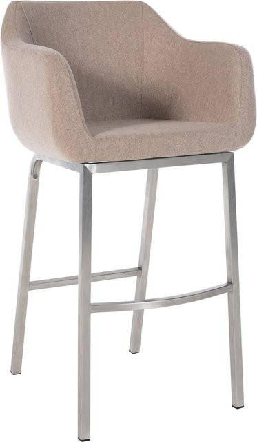 CLP Barhocker Monea gepolsterter Tresenstuhl mit Filz-Bezug in Beige - Bild 1