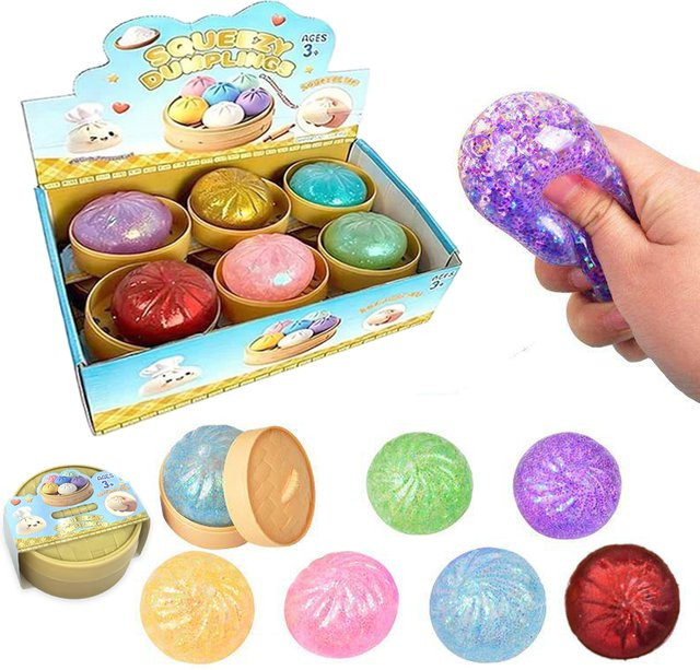 Bandai Glitzer-Dumpling, Squishy mit Box, sensorisches Quetschspielzeug - Bild 1