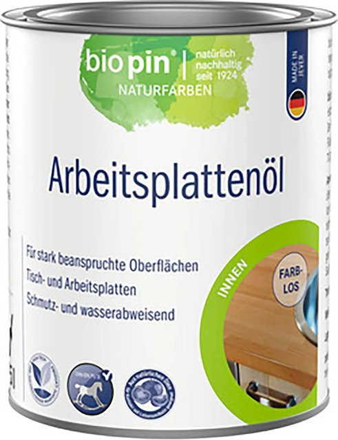 Biopin Hartöl für Arbeitsplatten, Transparent, 375 ml, wasserabweisend und lebensmittelecht - Bild 1