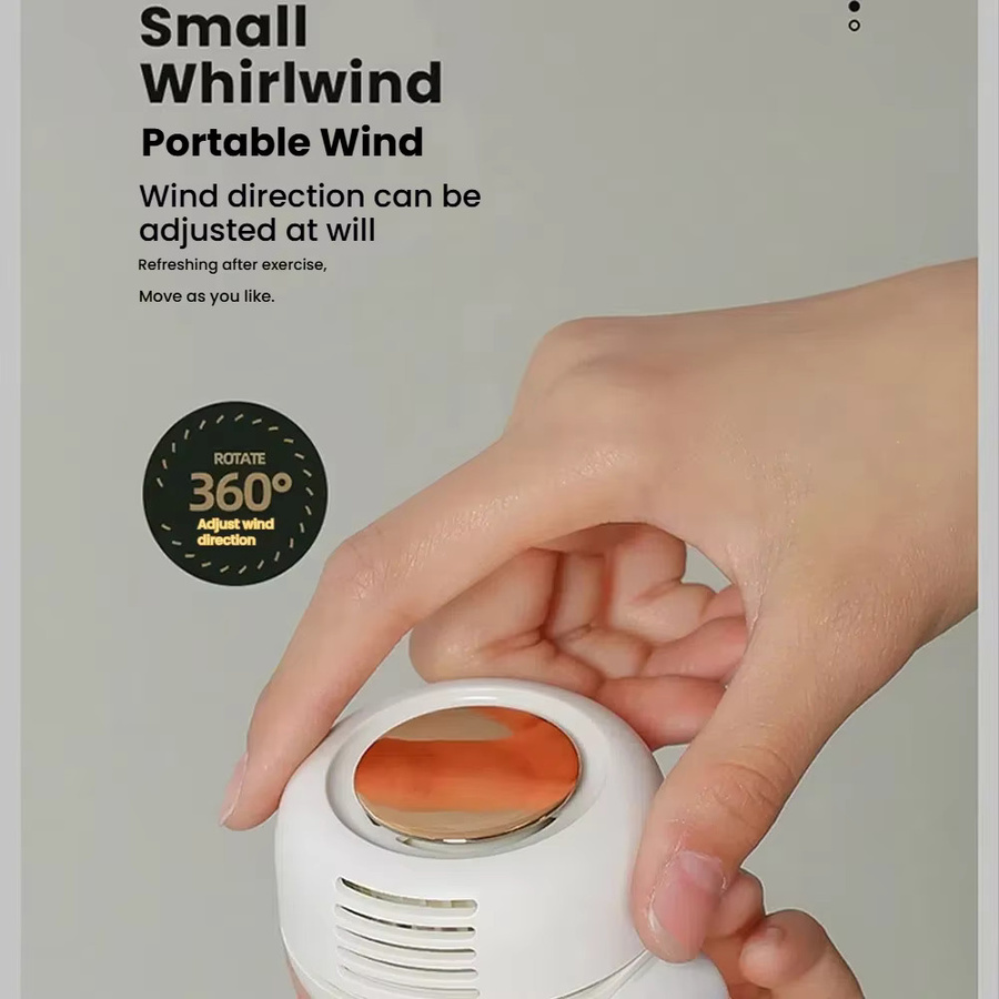 Tragbarer Mini Clip-Ventilator von DO AS YOU WISH mit 3 Geschwindigkeiten, flügelloses Design und Taillenklammer in Kunststoff - Bild 4