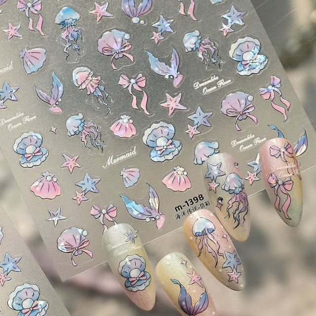 NAILFYOU Nagelkunst-Aufkleber, 5D Geprägte Ozean-Motive - Bild 1