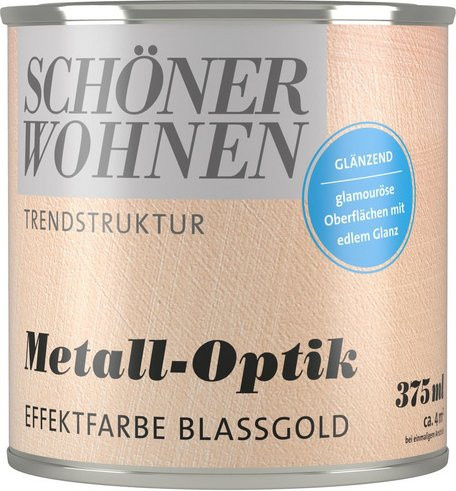 Schöner Wohnen Effektfarbe Trendstruktur in Metall-Optik glänzend Blassgold 0,375 l - Bild 1