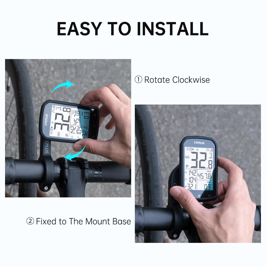 CYCPLUS M1+Z1 Fahrrad-GPS Drahtloser Fahrradcomputer in Schwarz mit 2,9-Zoll-LCD-Bildschirm, BLE 5.0, ANT+ und IPX6 Wasserdichtigkeit - Bild 3