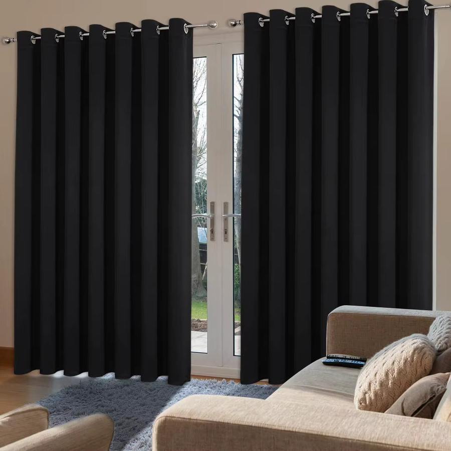 EASHION Verdunkelungsvorhänge in Schwarz, lichtblockierende und wärmeisolierende Ösenvorhänge für Wohnzimmer und Schlafzimmer - Bild 3