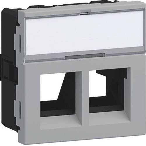 Hager Geräteeinbauset G45DM052LAN in Aluminium und Grau - Bild 1