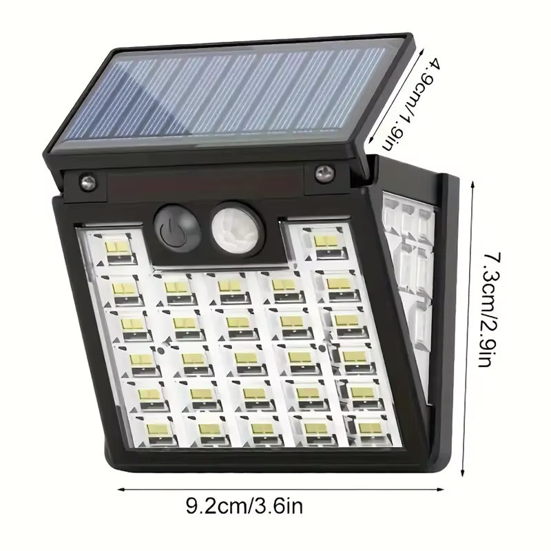 Leclstar Solar-LED-Wandleuchte in Schwarz mit 72 LEDs, Bewegungsmelder und 270 Grad Weitwinkel für Garten und Außenbereich - Bild 7