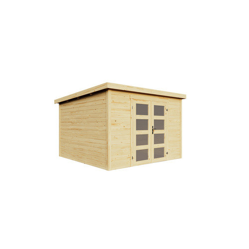 Lasita Maja Gartenhaus Zambezi 6 aus Fichtenholz in Beige mit Flachdach, B/H/T: 320 x 210,9 x 274,7 cm - Bild 3