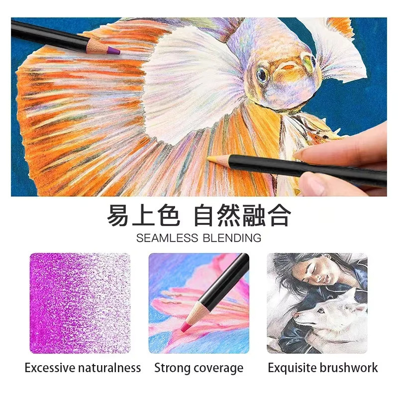 NYONI Aquarellstifte in Multicolour, wasserlösliche Buntstifte mit Pigmenten für Profis, inklusive Blechdose - Bild 4