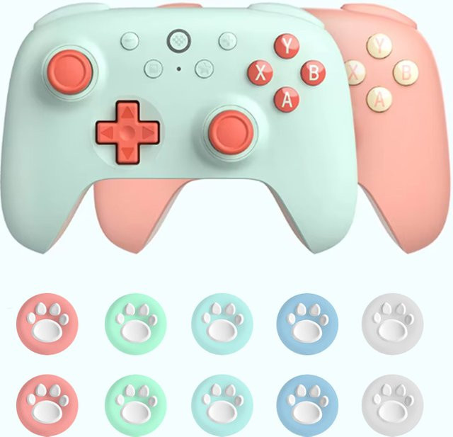 10 Stück Daumengriff-Schutzkappen in Multicolour für den 8BitDo Ultimate 2C Wireless Controller als Spielzubehör - Bild 1