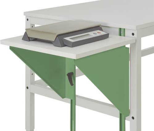 Manuflex Höhenverstellbarer Tischansatz für Arbeitstische und Werkbänke in Resedagrün RAL 6011, B: 80 cm, T: 50 cm - Bild 1