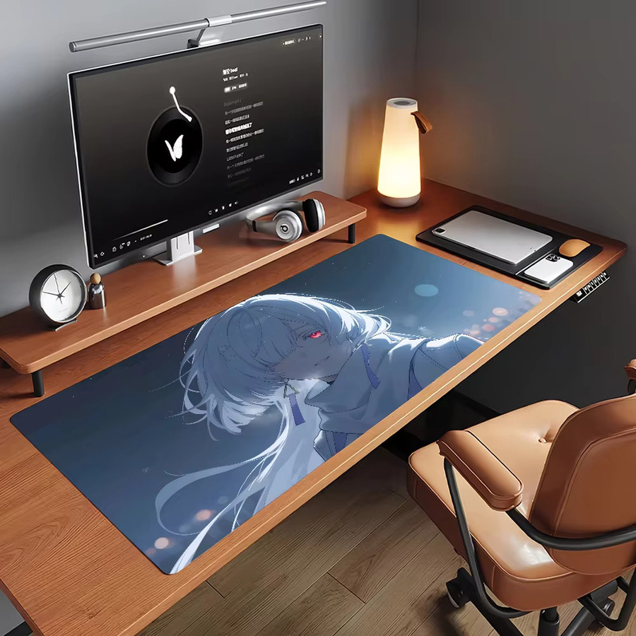 Mornye Wuthering Waves Mauspad Blau, rutschfeste Gamer-Schreibtischunterlage für Computer und Laptop - Bild 2