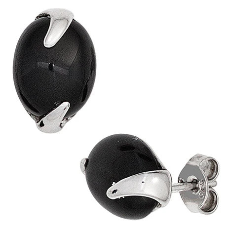 Colfem Ohrstecker 925 Silber, Onyxe, schwarz, Unisex - Bild 1