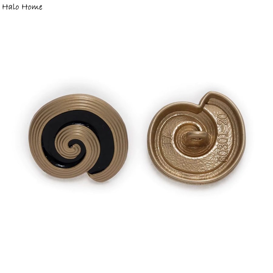 5er Set Swirl Metall Schaftknöpfe von Halo Home für Nähen und Scrapbooking, Durchmesser: 18 mm - Bild 2