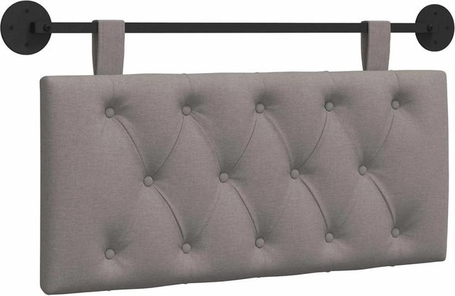 vidaXL Hängendes Kopfteil in Taupe aus Stoff, Modernes Polsterteil für das Schlafzimmer, Breite: 90 cm, Höhe: 55 cm, Tiefe: 7 cm - Bild 1