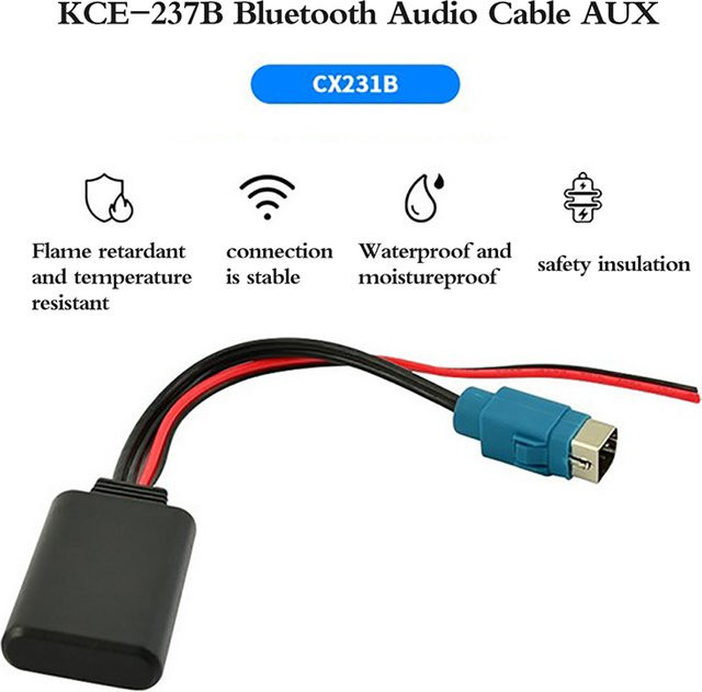 Alpine Bluetooth 5.0 Musik Adapter für Radio AUX KCE-236B CDE9885 9887 Schwarz - Bild 1