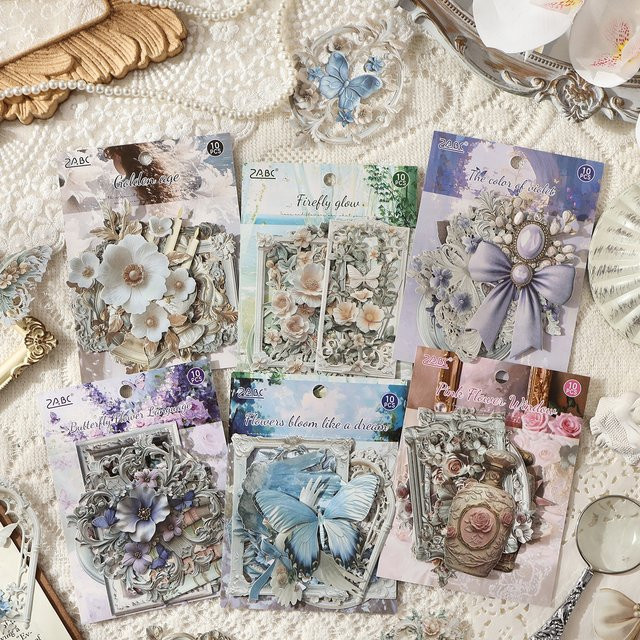 JIANQI Ästhetische Stick-Etiketten Aufkleber Set, 10 Stück, Multicolour, Scrapbooking-Zubehör für dein Tagebuch und Album - Bild 1