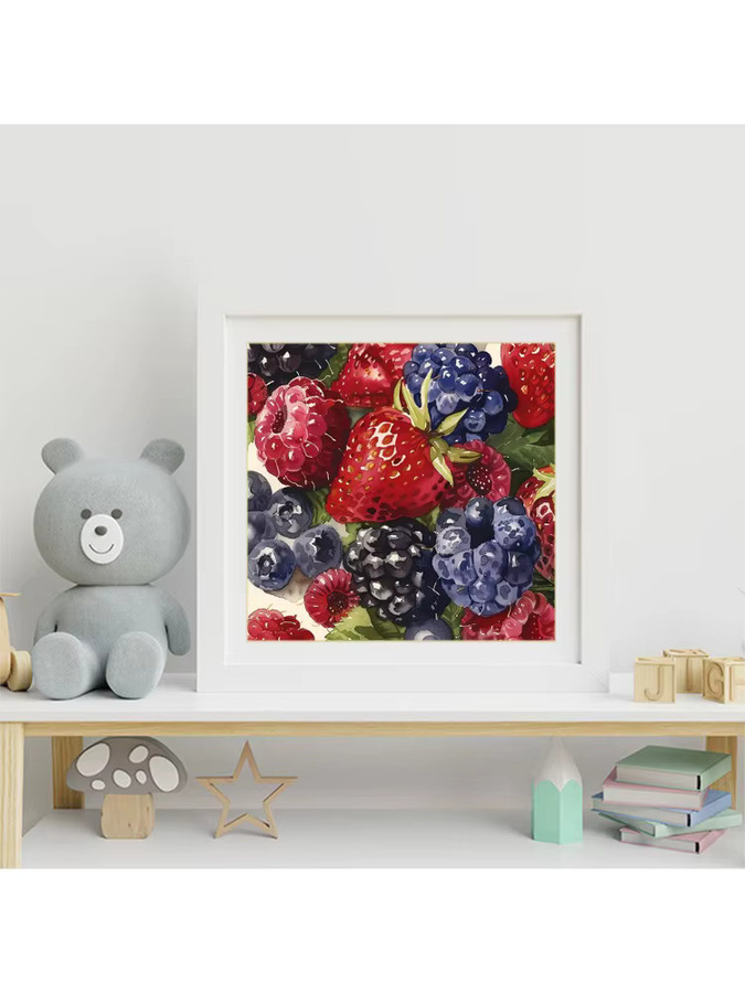 Evershine Diamantgemälde Erdbeere und Traube DIY Mosaik Stickerei in Multicolour - Bild 3