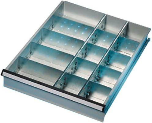 Manuflex ZB3014 Komplett-Unterteilungs-Set 4 für Gehäuse-Schubfächer in Silber mit Blendenhöhe 100-300mm - Bild 1