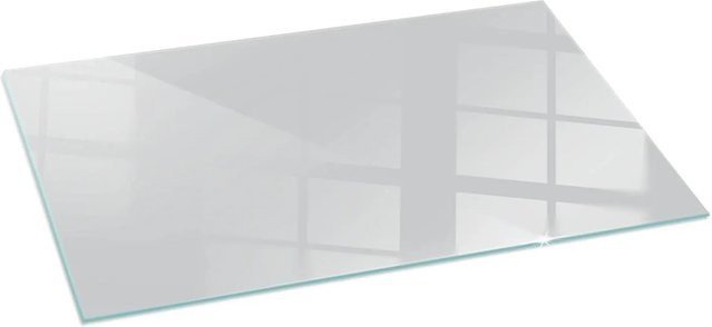 Tulup Glasplatte für Kamin in Grau, Rechteckige Bodenplatte für Kaminöfen, B/T: 140 x 70 cm - Bild 1
