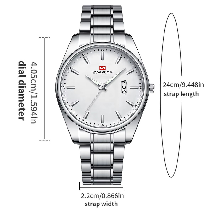 VA VA VOOM Armbanduhr Edelstahl, Silber, Analoguhr, Herren - Bild 3