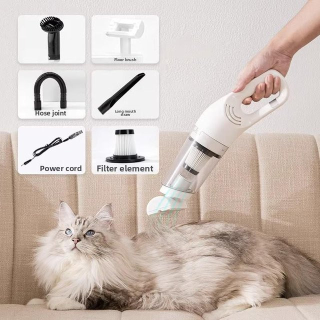 Binchi Outdoor Equipment Kabelloses Tierhaar-Absauggerät in Weiß zur Entfernung von Katzen- und Hundehaaren für Bett und Teppich - Bild 1